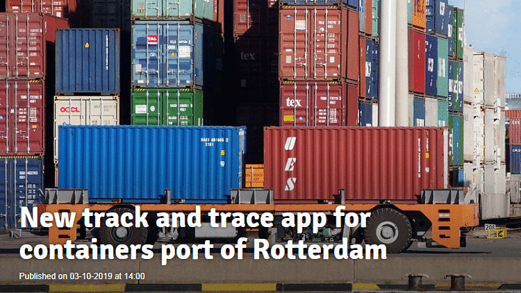鹿特丹港启动新应用程序，托运人和货运代理可随时随地查看集装箱位置